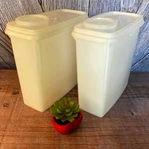 Vintage Tupperware Cereal Keeper set of 2 with lids